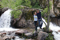 Двойной водопад на Кызылсу