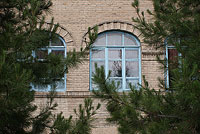 Окна института возле отделения национального банка ВЭД РУз
