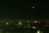 Вид на ночную Бухару